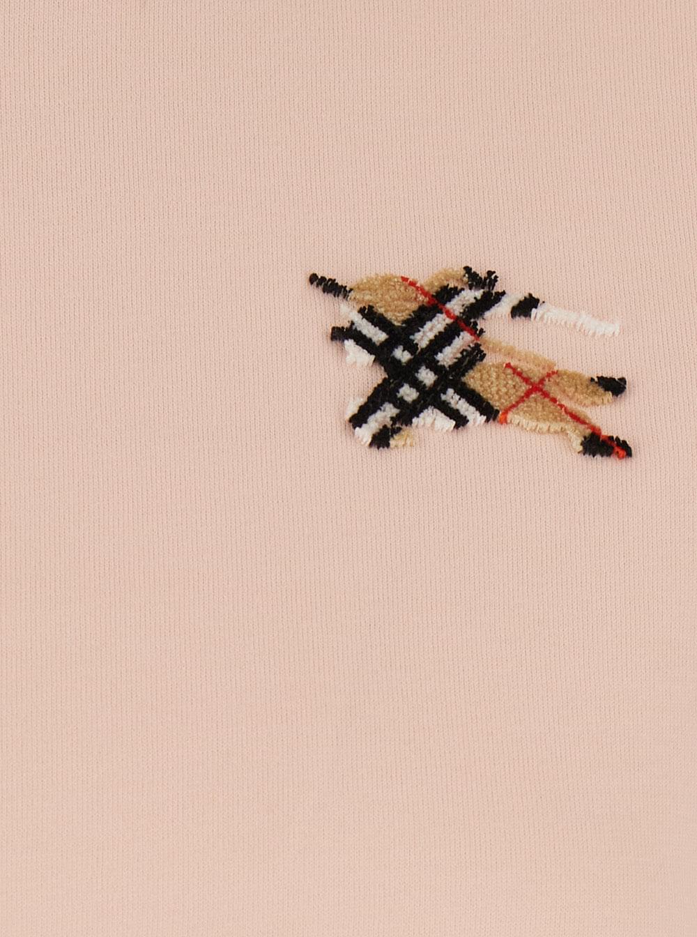 Burberry Women Pink T-Shirt With Embroidered Ekd Logo On The Front In Cotton For Women BURBERRY