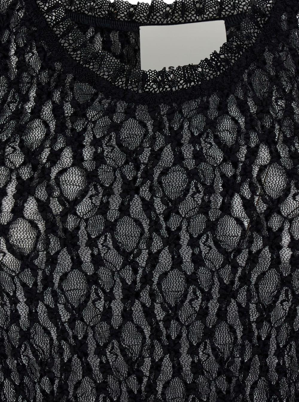 Isabel Marant Women 'Belsane' Black Long Dress With All-Over Lace Trim In Cotton Blend For Women ISABEL MARANT