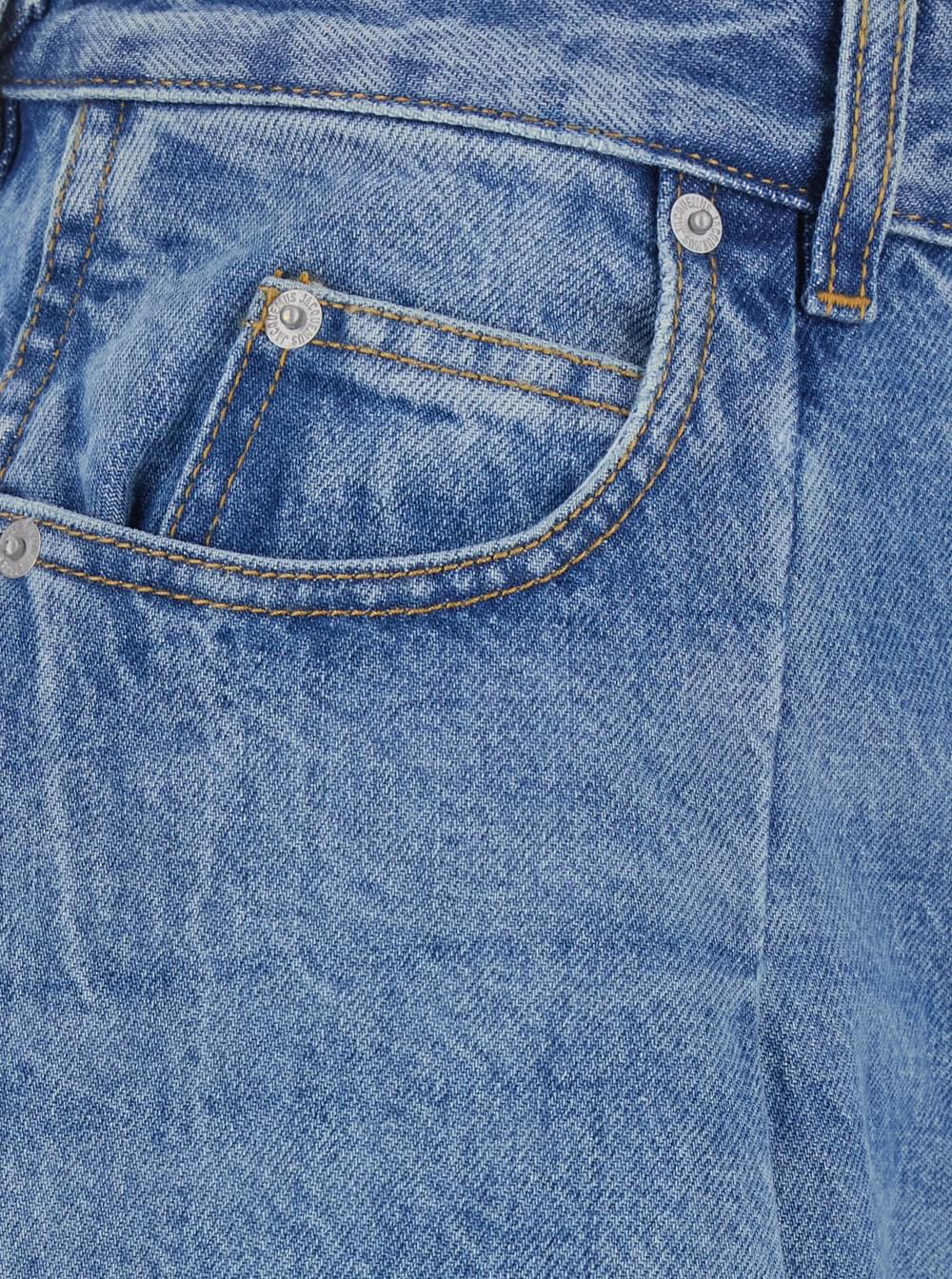 Jacquemus Women 'Ovalo' Blue High-Waisted Jeans With Curved Cut In Denim For Women JACQUEMUS