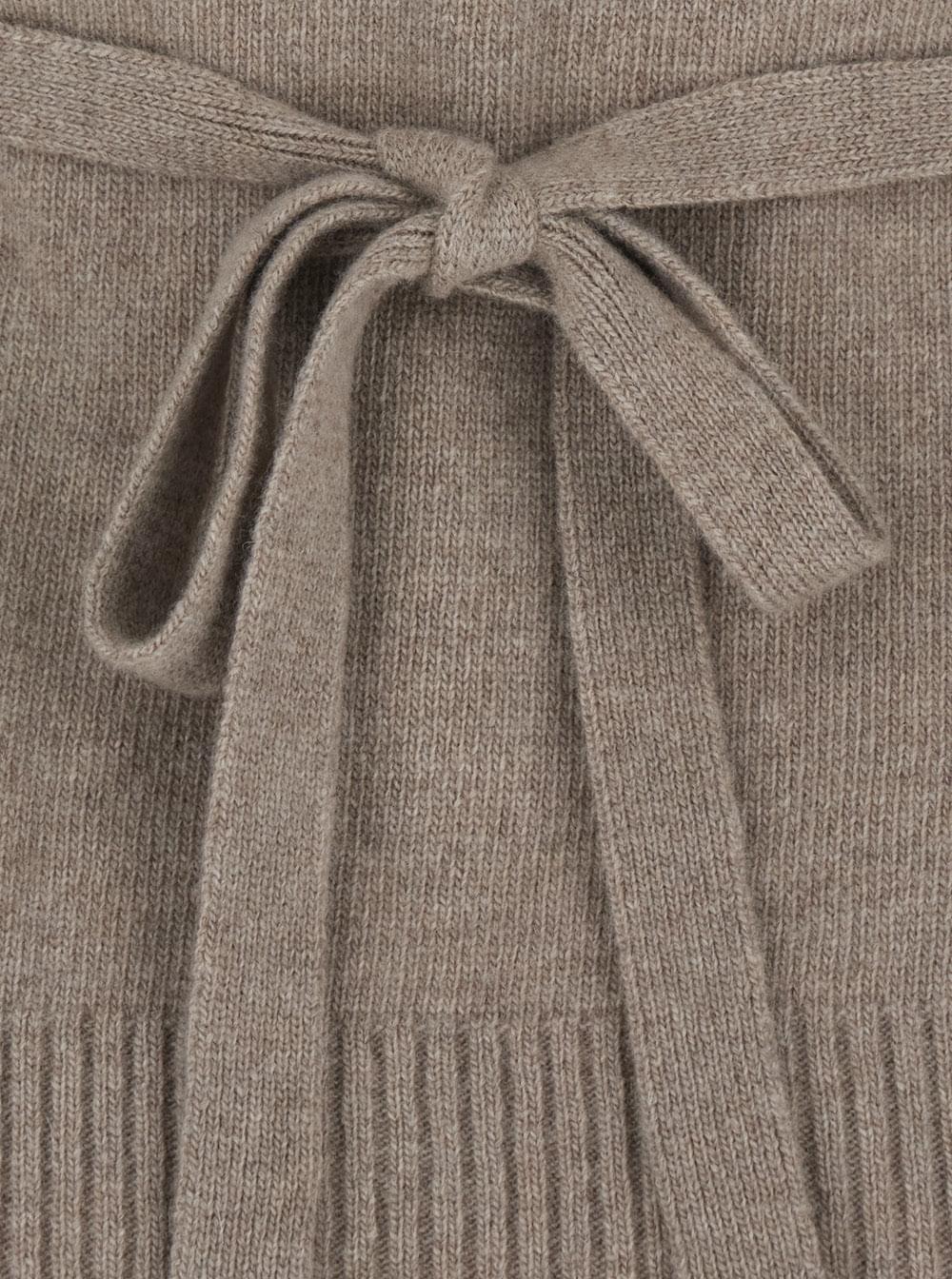 P.A.R.O.S.H. Women Beige High Neck Sweater With Adjustable Knot At The Back In Wool Women P.A.R.O.S.H.