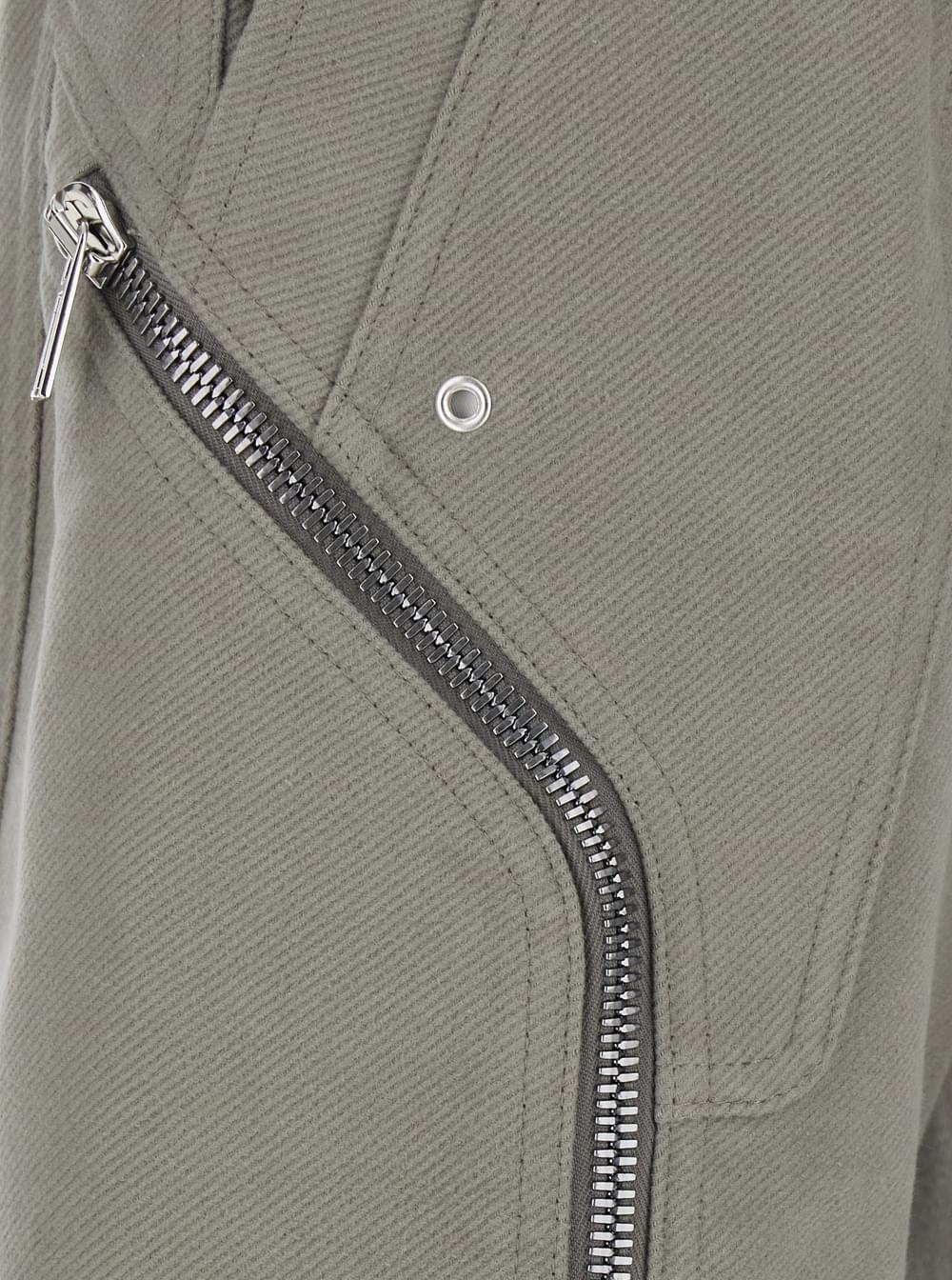 Rick Owens Men 'Heizer' Grey Pants With Side Zip Cargo Pockets In Cotton For Men RICK OWENS