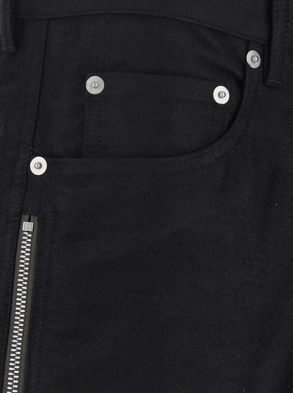 Rick Owens Men 'Vega' Black Pants With Openable Side Zippers In Wool Blend For Men RICK OWENS