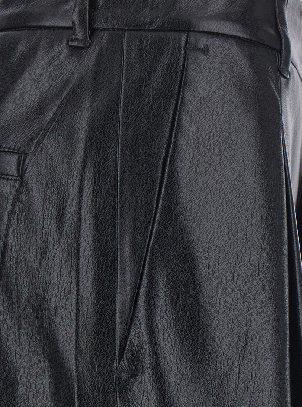 The Andamane Women 'Sasha' Black Pants With Five-Pocket Design In Eco-Leather For Women THE ANDAMANE