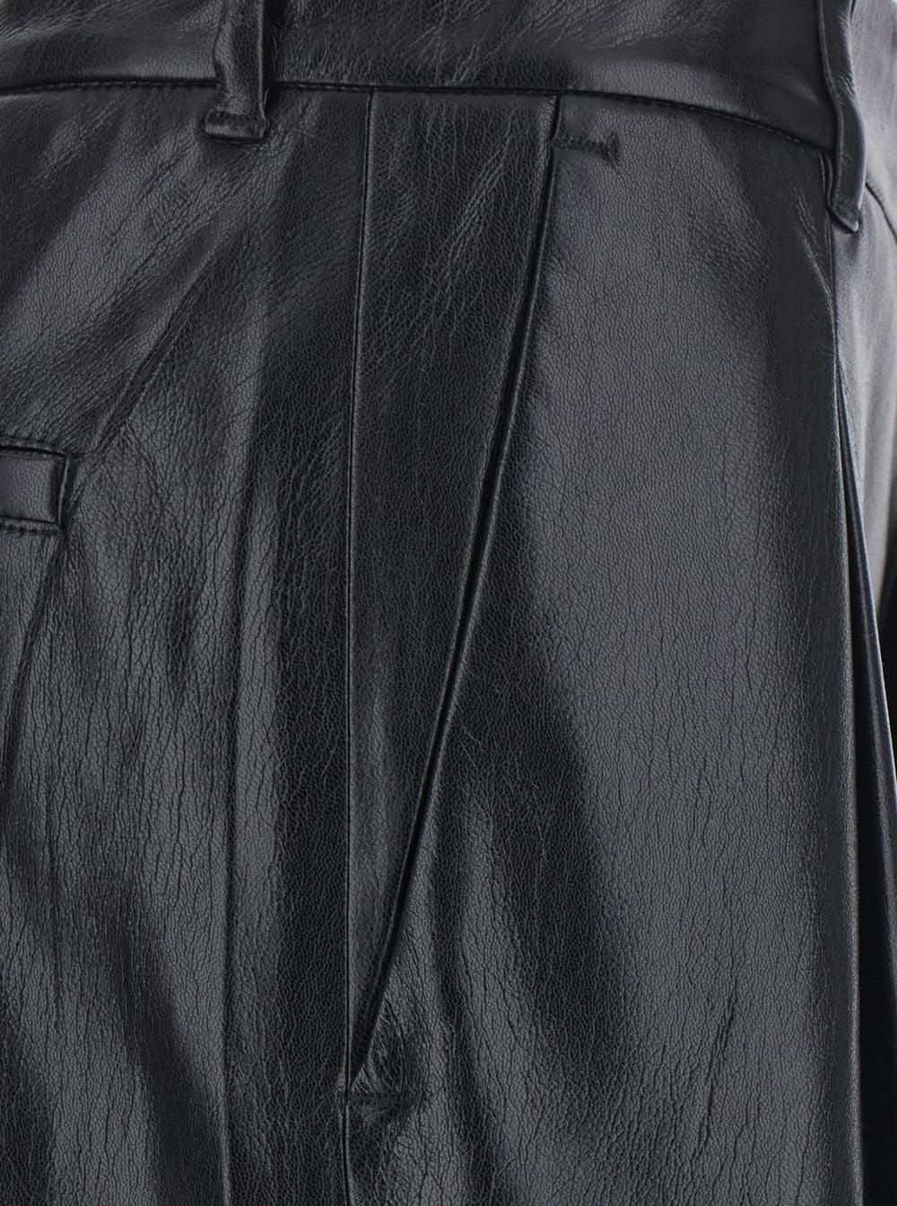 The Andamane Women 'Sasha' Black Pants With Five-Pocket Design In Eco-Leather For Women THE ANDAMANE