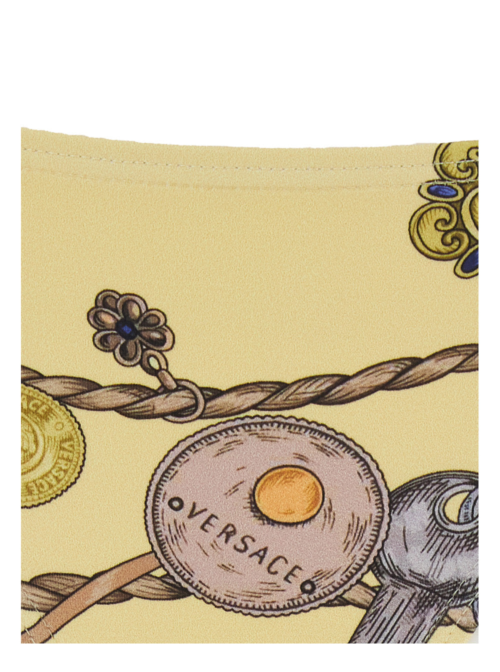 Versace Women Yellow Bikini Brief With All-Over Jewels Print In Tech Fabric For Women VERSACE