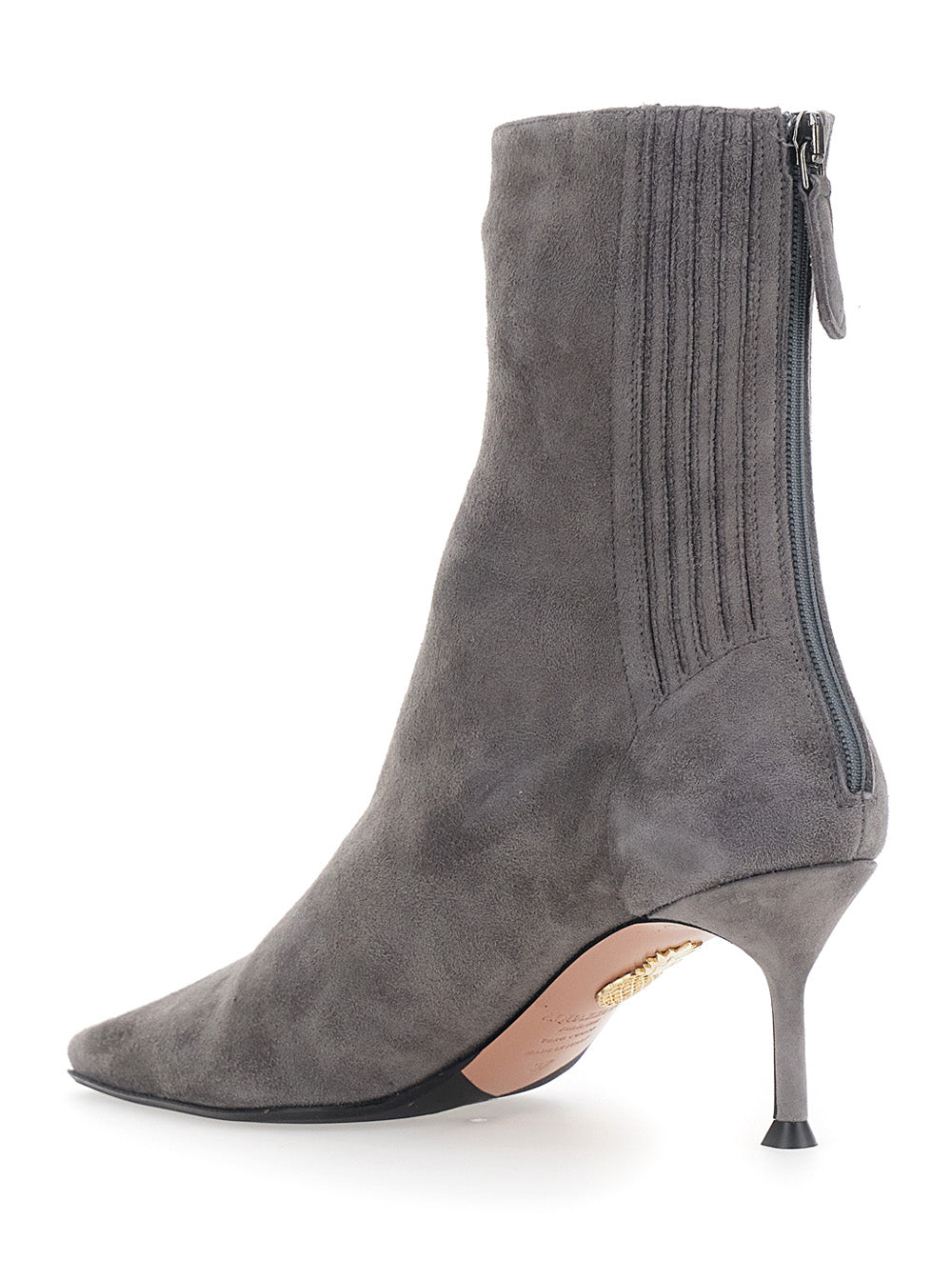 Aquazzura Women 'Saint Honore' Gray Ankle Boots With High Stiletto Heel In Suede For Women AQUAZZURA