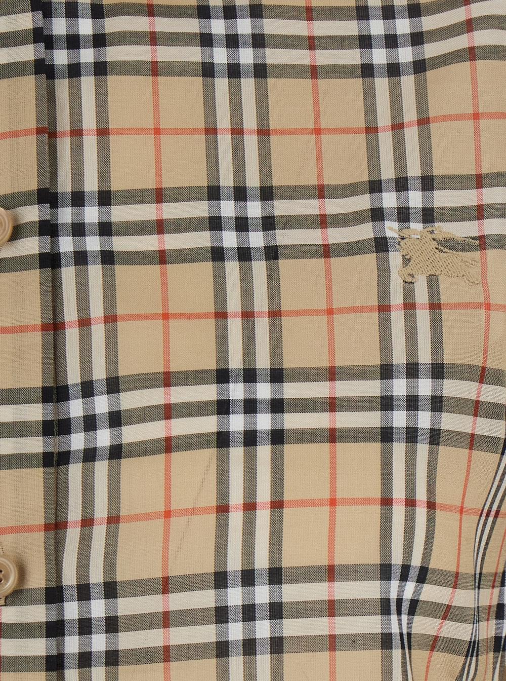 Burberry Women 'Emma' Beige Shirt With Ekd Embroidery On The Front And All-Over Check Motif In Cotton For Women BURBERRY