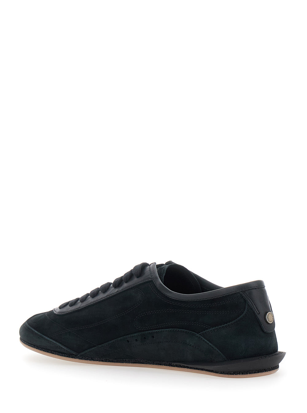 Dolce & Gabbana Men 'Gimondi Plus' Black Sneakers With Logo Patch On The Side In Suede For Men DOLCE & GABBANA