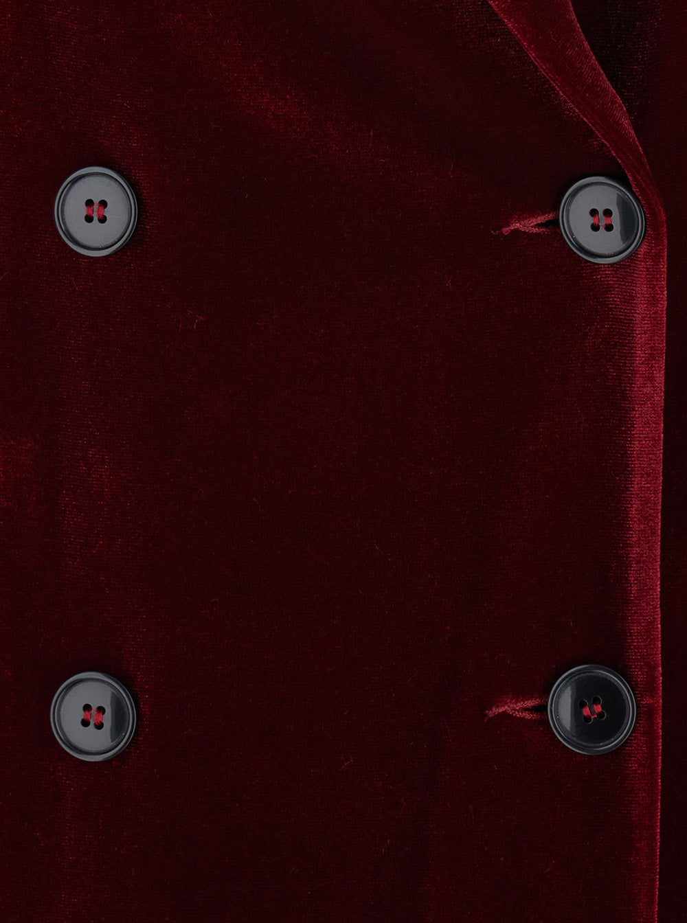 Leplain Women Bordeaux Long Double-Breasted Coat With Peak Revers In Velvet For Women LEPLAIN