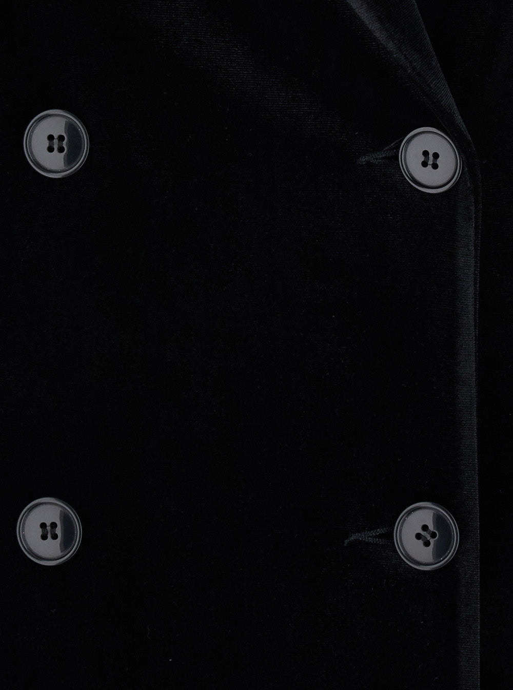 Leplain Women Black Long Double-Breasted Coat With Peak Revers In Velvet For Women LEPLAIN