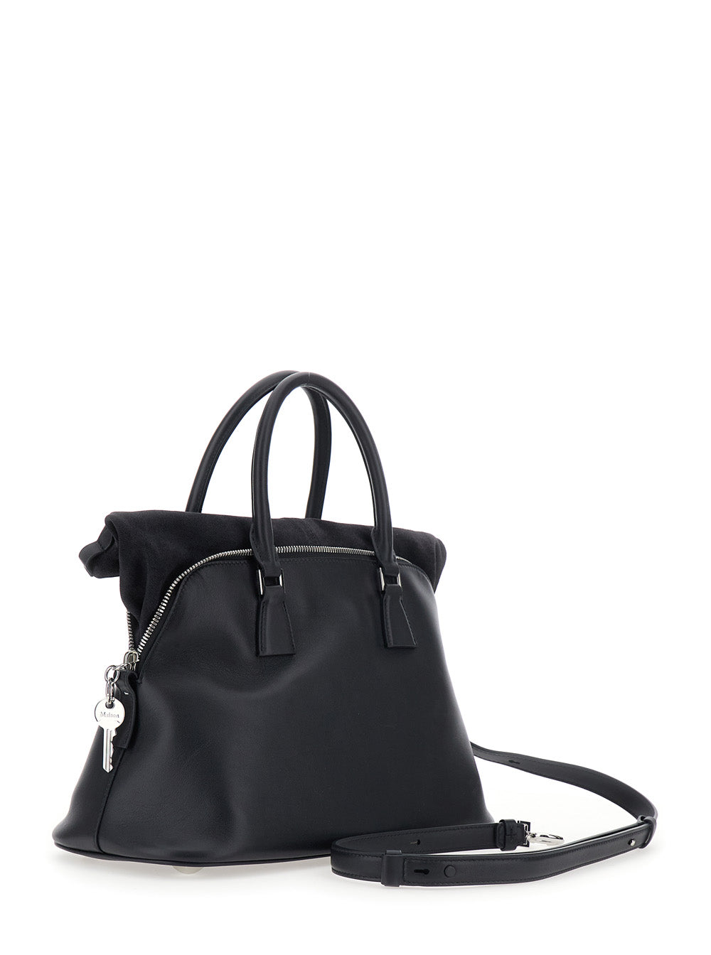 Maison Margiela Women Black Crossbody Bag With Adjustable And Removable Strap And Four Stitches Detail On The Back In Leather For Women MAISON MARGIELA