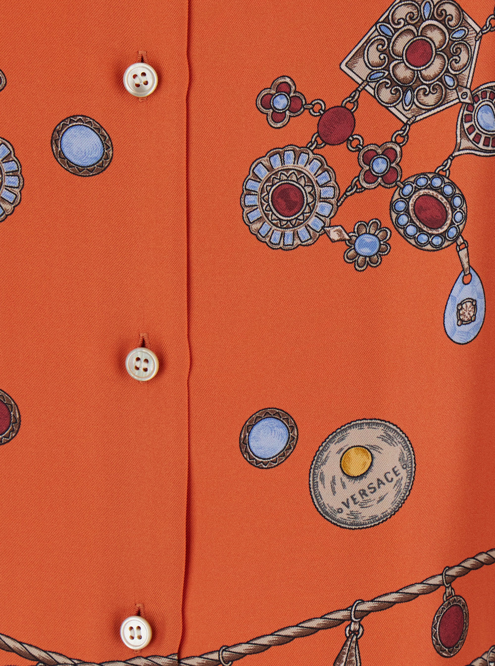 Versace Women Multicolor Shirt With Classic Collar And All-Over Print In Silk For Women VERSACE