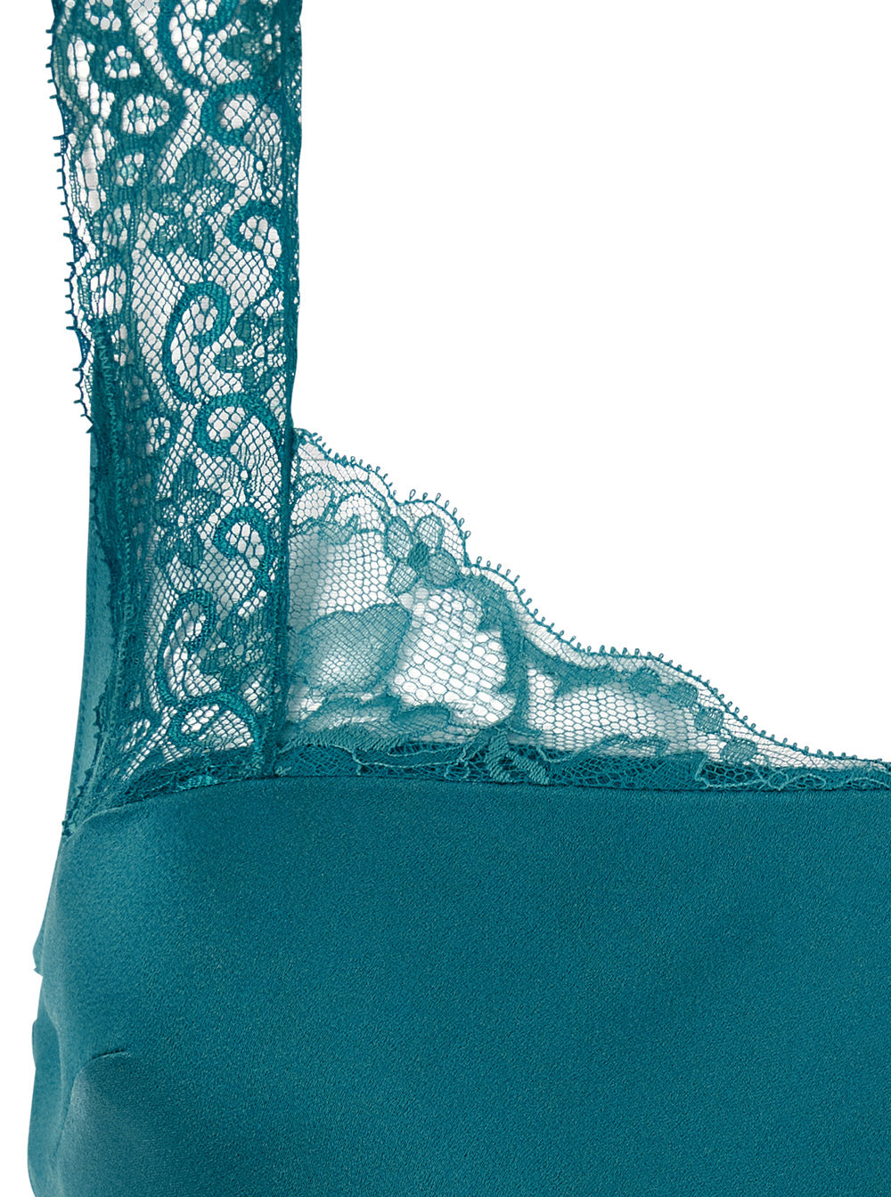 Forte_Forte Women Blue Long Dress With Fixed Straps And Lace Detail On Straps And Neck In Blend Viscose For Women FORTE FORTE