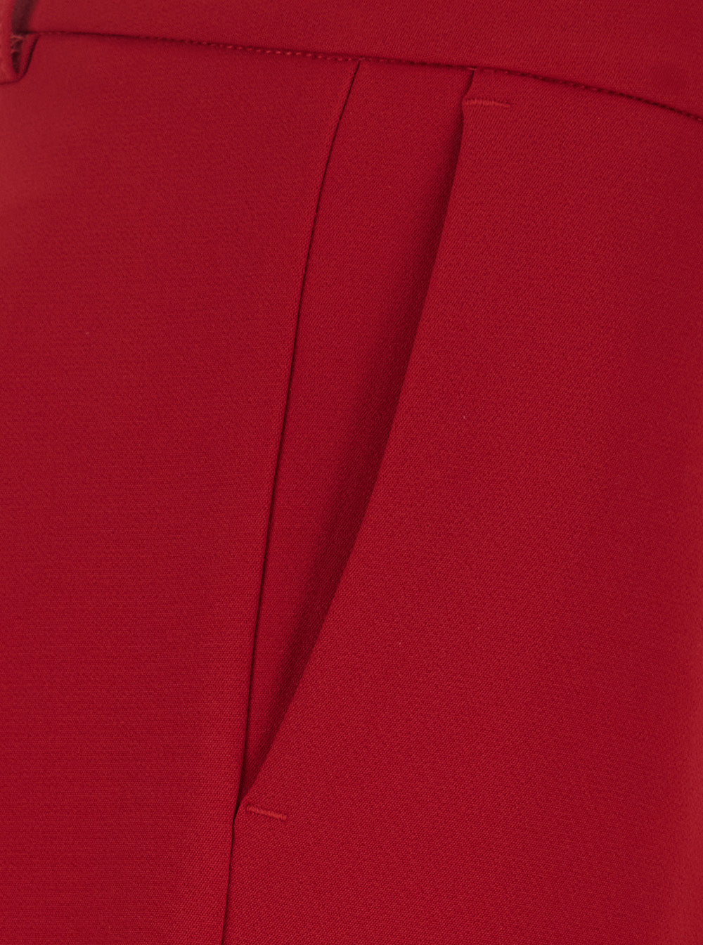 Leplain Women Red High-Waisted Pants With Two Welt Pockets On The Back In Fabric For Women LEPLAIN