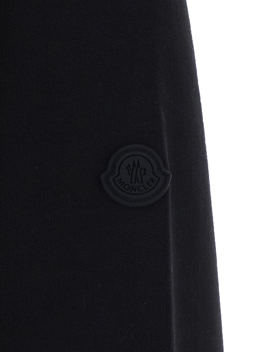 Moncler Women Black Crewneck Sweatshirt With Logo Lettering And Logo Patch On The Sleeve In Cotton For Women MONCLER