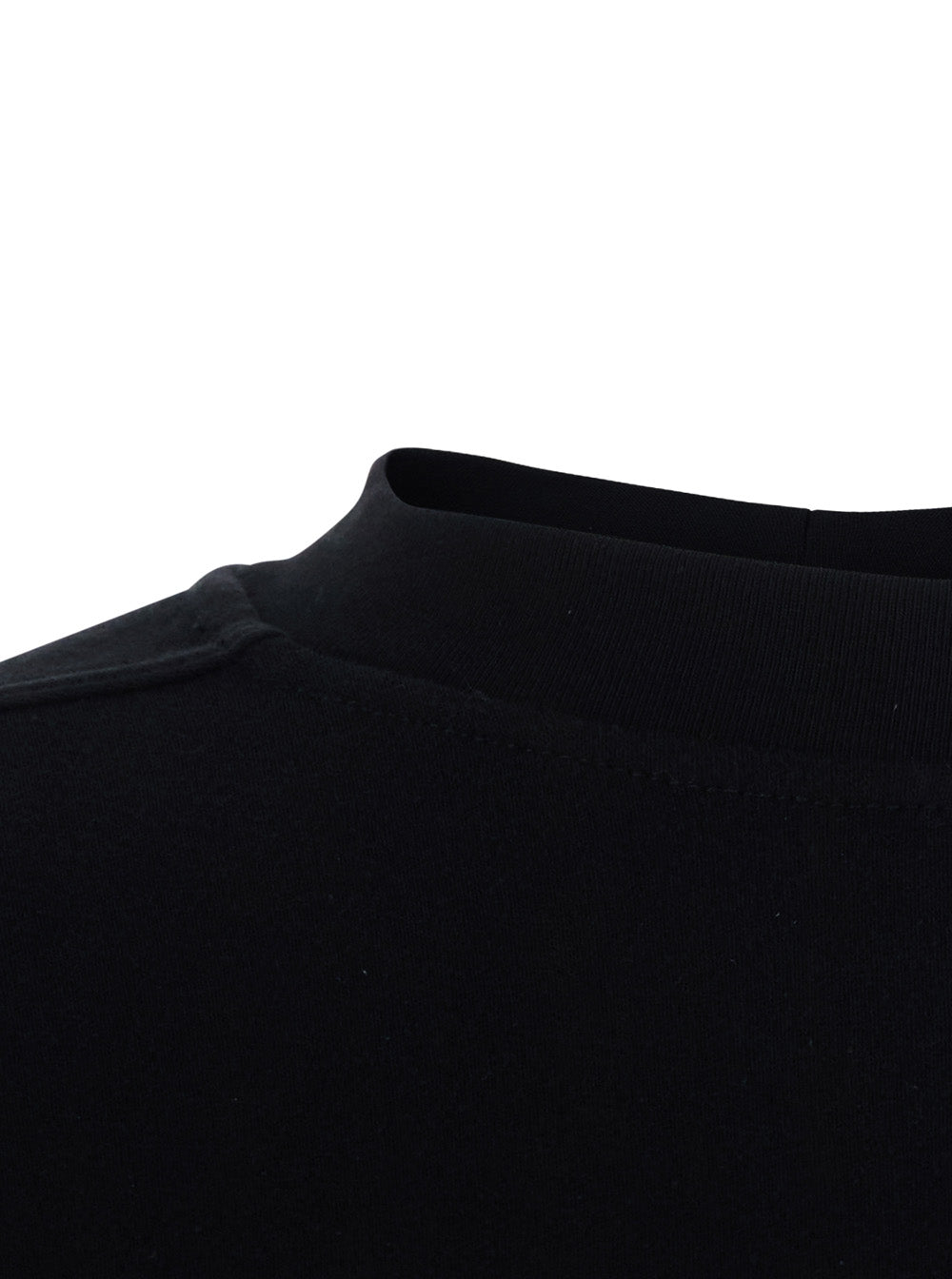 Rick Owens Men 'Jumbo' Black T-Shirt With Ribbed Crew Neck And Dropped Shoulders In Cotton For Men RICK OWENS