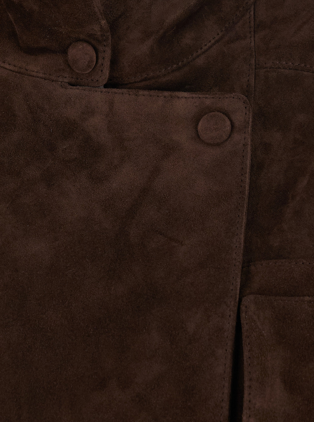 Saint Laurent Women Brown Jacket With Raised Collar With Snap Buttons And Elasticated Waist At The Back In Suede For Women SAINT LAURENT