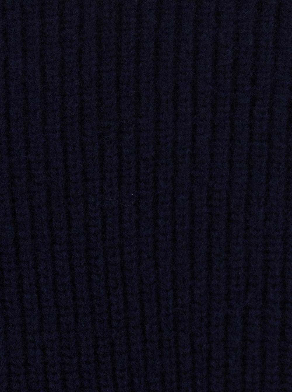 Saint Laurent Men Blue Sweater With Round Neck And V-Neck On The Back In Ribbed Wool For Men SAINT LAURENT
