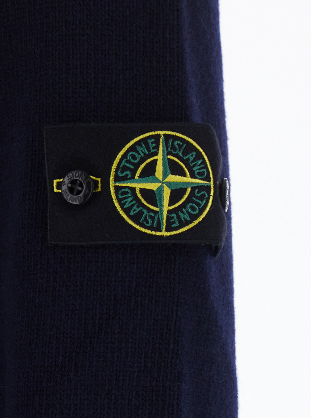 Stone Island Men Blue Crewneck Sweater With Logo Patch On The Sleeve In Wool For Men STONE ISLAND