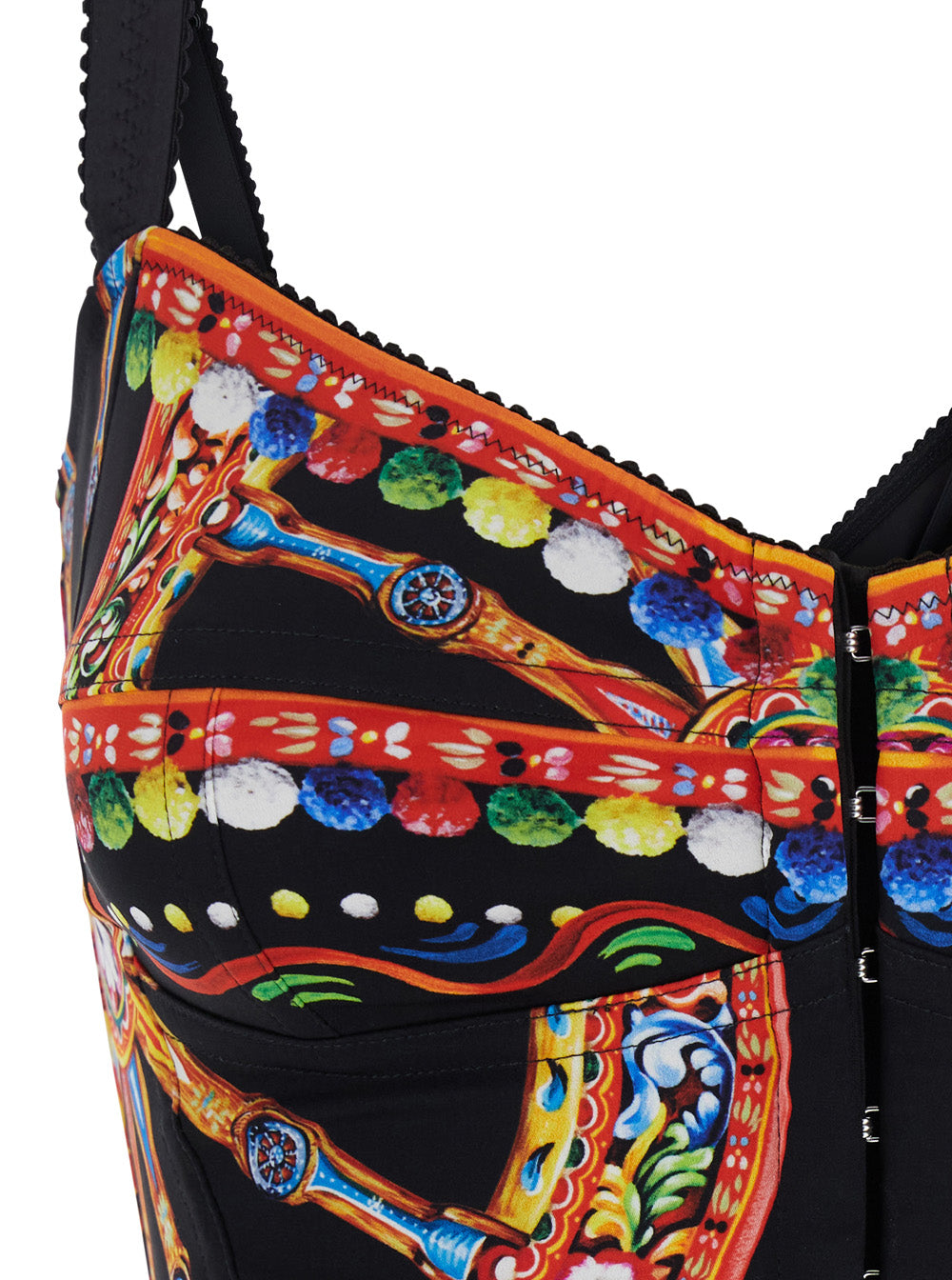 Dolce & Gabbana Women Multicolor Sleeveless Mini Dress With All-Over Carretto Print In Blend Cotton For Women DOLCE & GABBANA