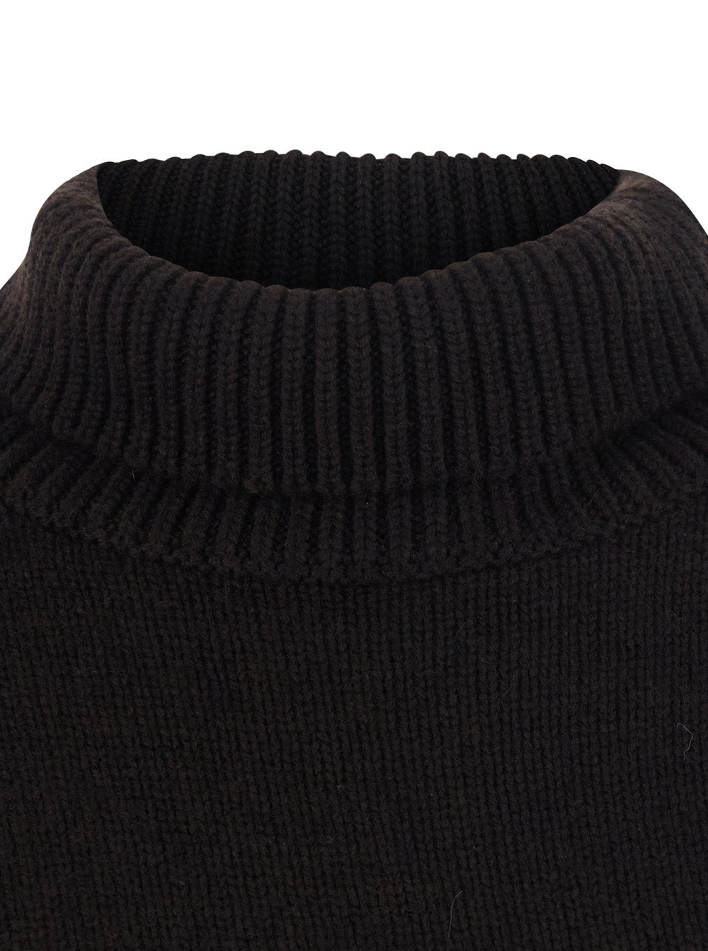 Lisa Yang Women 'Heidi' Black Sweater With High Neck And Ribbed Finishes In Cashmere For Women LISA YANG