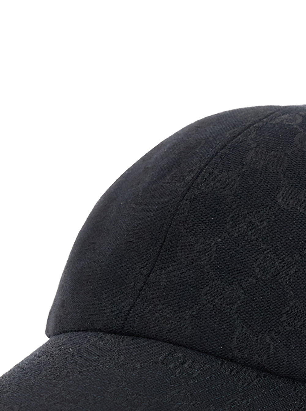 Gucci Men Black Baseball Cap With Web Detail On The Side In Gg Canvas For Men GUCCI