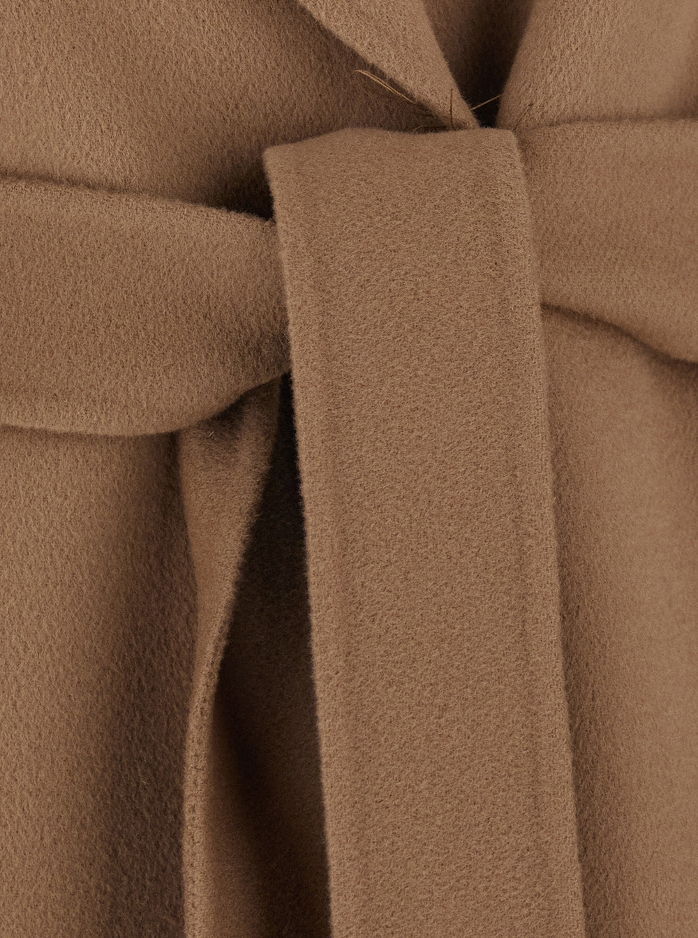 'S Maxmara Women 'Poldo' Beige Coat With Notched Revers And Waist Belt In Wool Women S MAX MARA