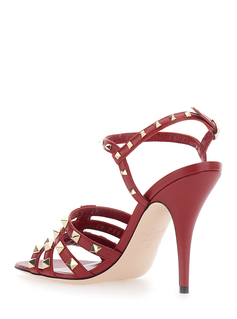 Valentino Garavani Women Red Slingback Sandals With High Stiletto Heel And Rockstud Decoration For Women VALENTINO GARAVANI