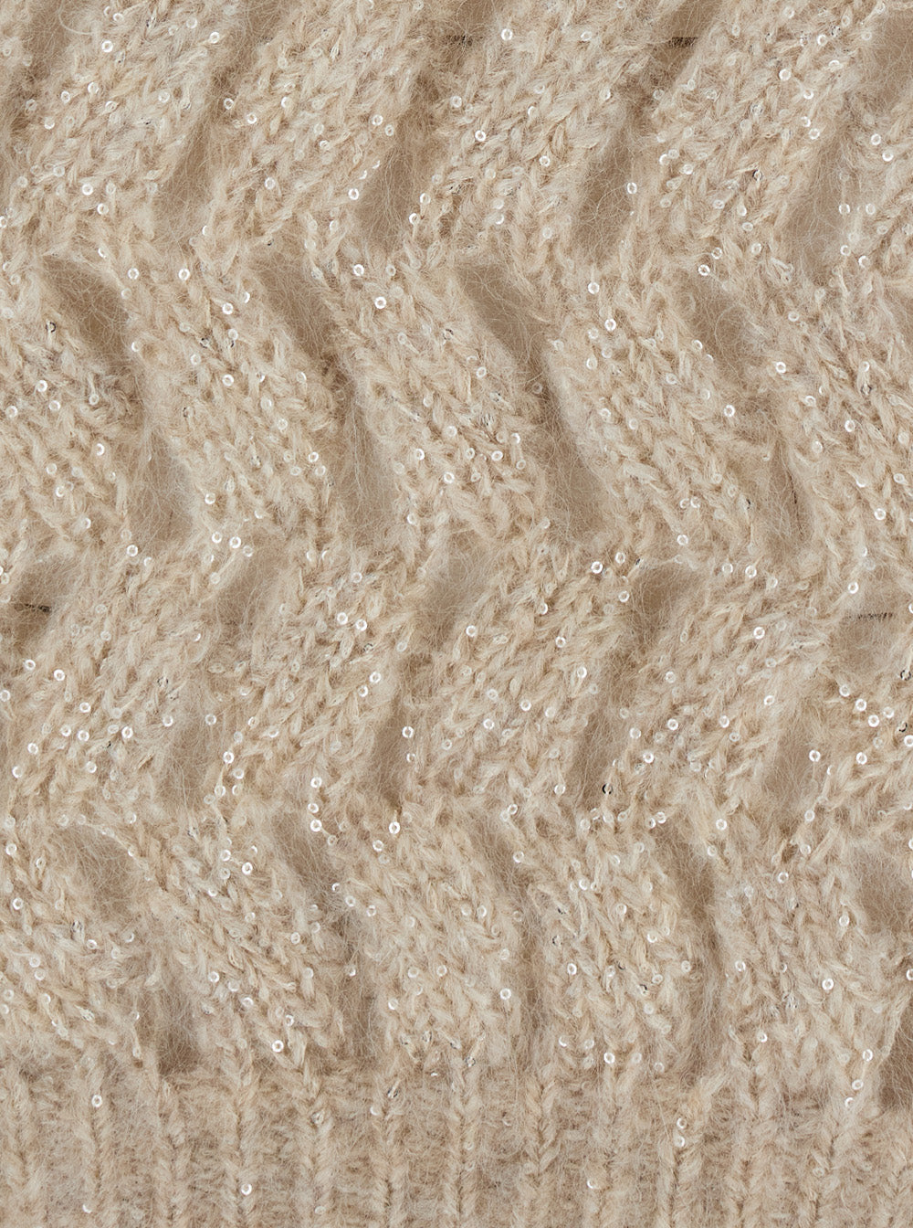 Brunello Cucinelli Women White Crewneck Sweater With Cable Knit Design In Blend Wool For Women BRUNELLO CUCINELLI