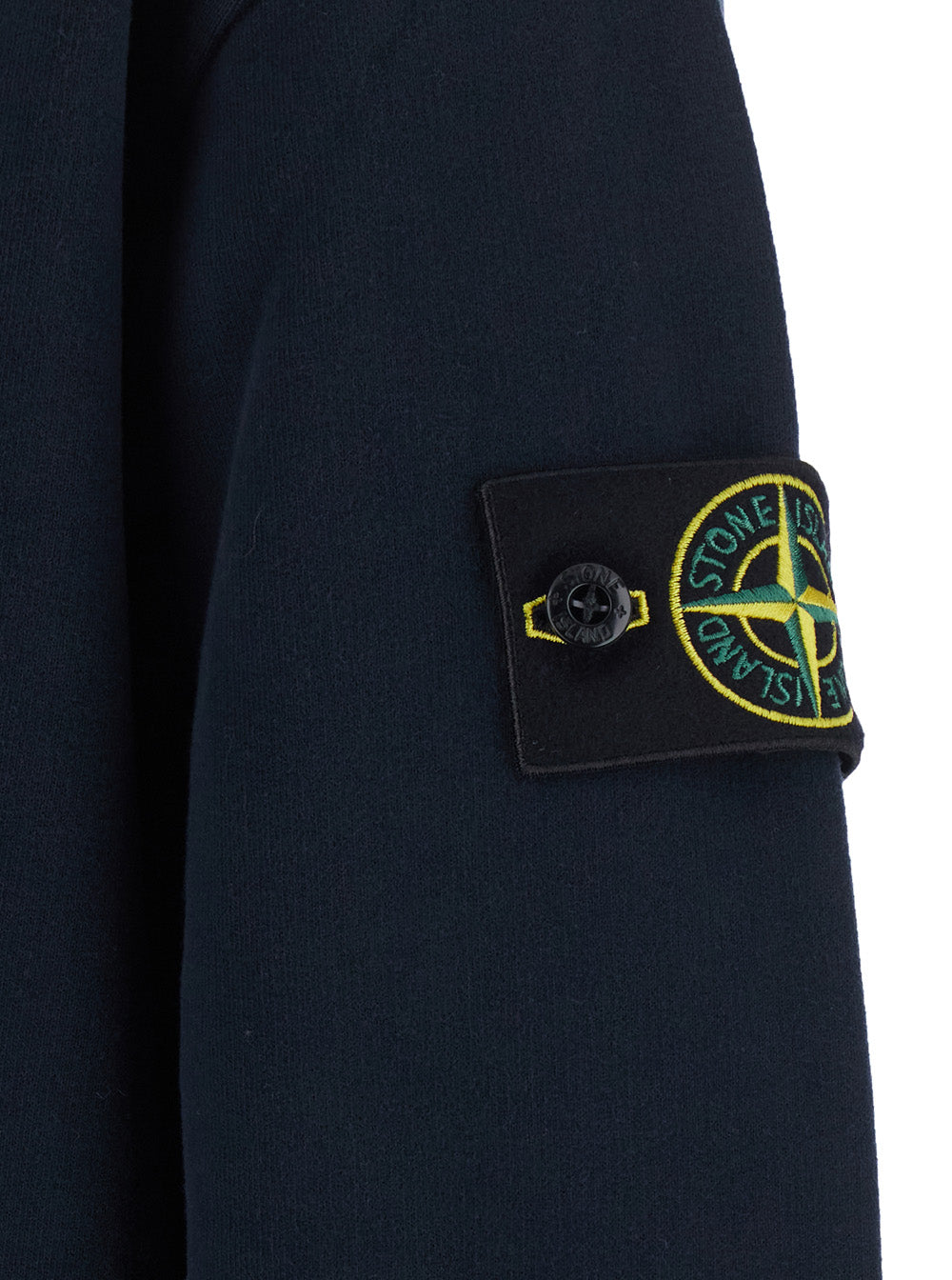 Stone Island Men Blue Sweatshirt With Fixed Hood And Logo Patch On The Sleeve In Cotton For Men STONE ISLAND