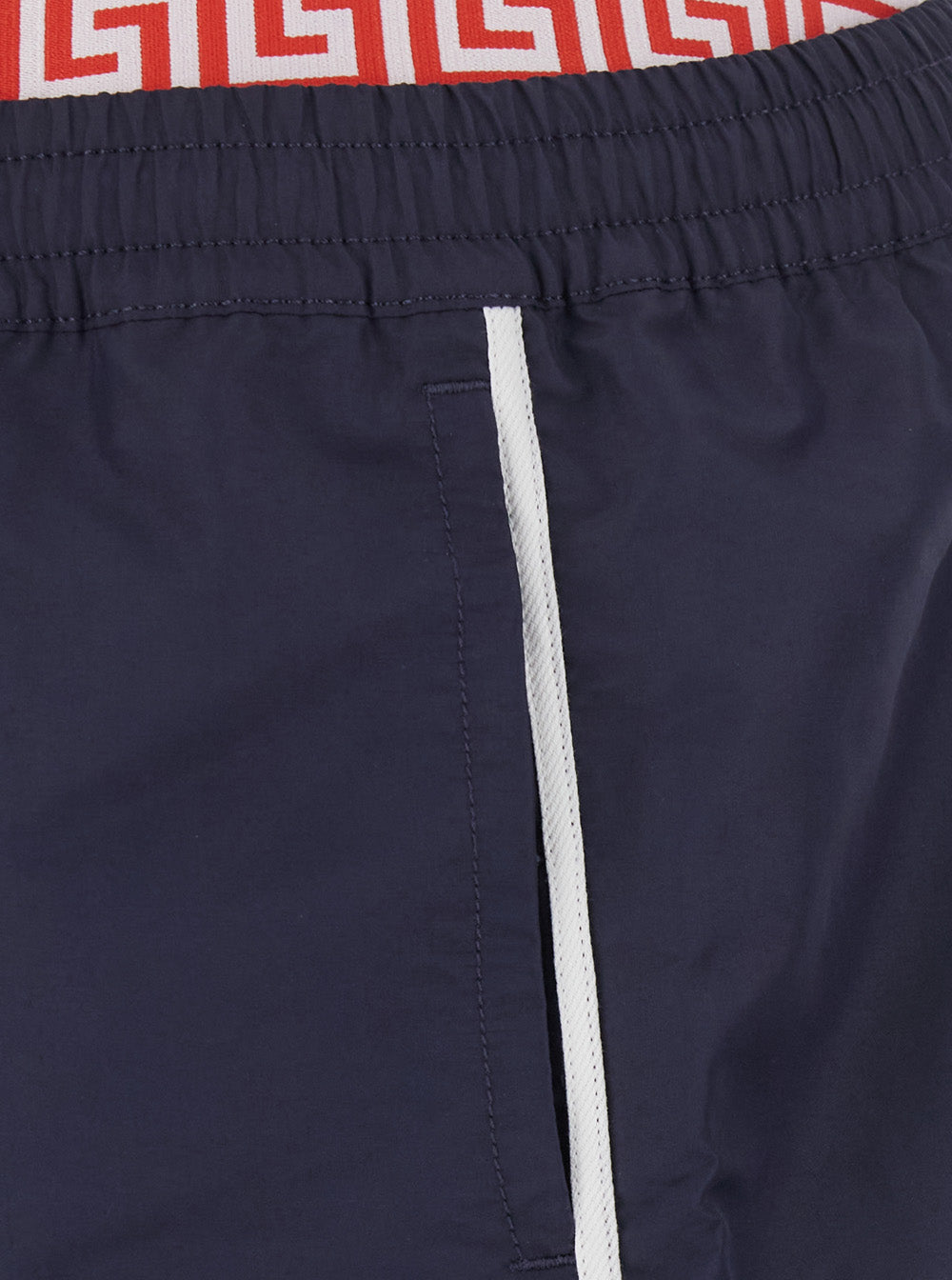 Versace Men Blue Swim Shorts With Logo Band In Tech Fabric Men VERSACE