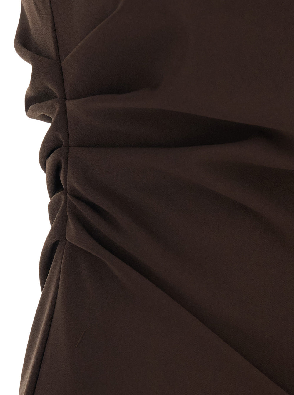 P.A.R.O.S.H. Women Long Dress With Hidden Zip Closure On The Side In Brown Stretch Cady For Women P.A.R.O.S.H.
