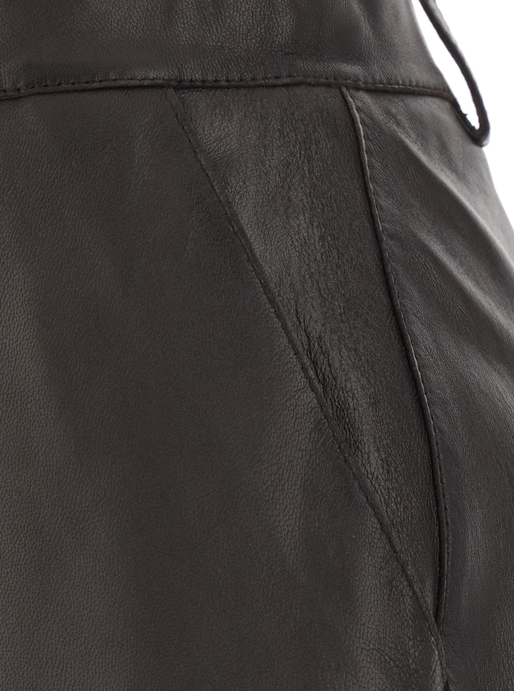P.A.R.O.S.H. Women Brown Skirt With Front Closure And Slit In Leather For Women P.A.R.O.S.H.