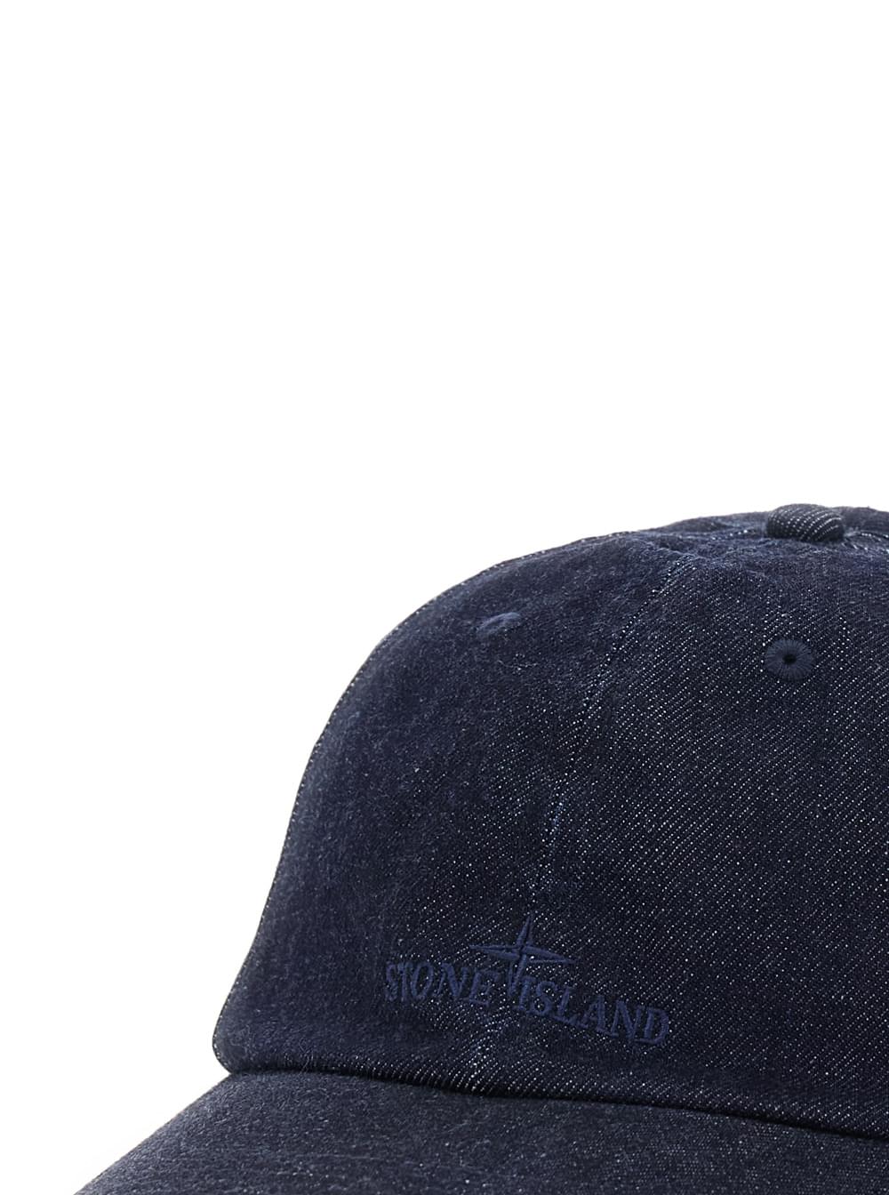 Stone Island Men Denim Baseball Cap With Adjustable Closure And Blue Logo Unisex STONE ISLAND