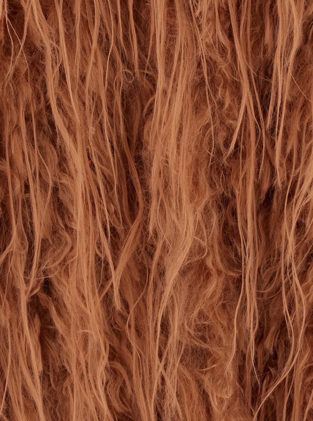 Forte_Forte Women Brown Crew Neck Shearling Jacket With Front Hidden Closure In Ecofur For Women FORTE FORTE