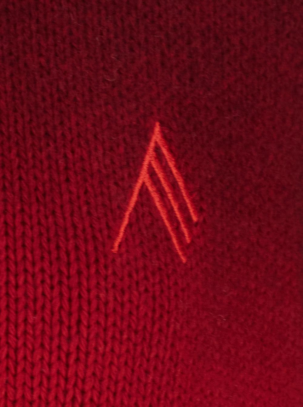 The Attico Women Red Cardigan With Classic Collar And Sprayed Design With Gradient Effect In Wool And Cashmere For Women THE ATTICO