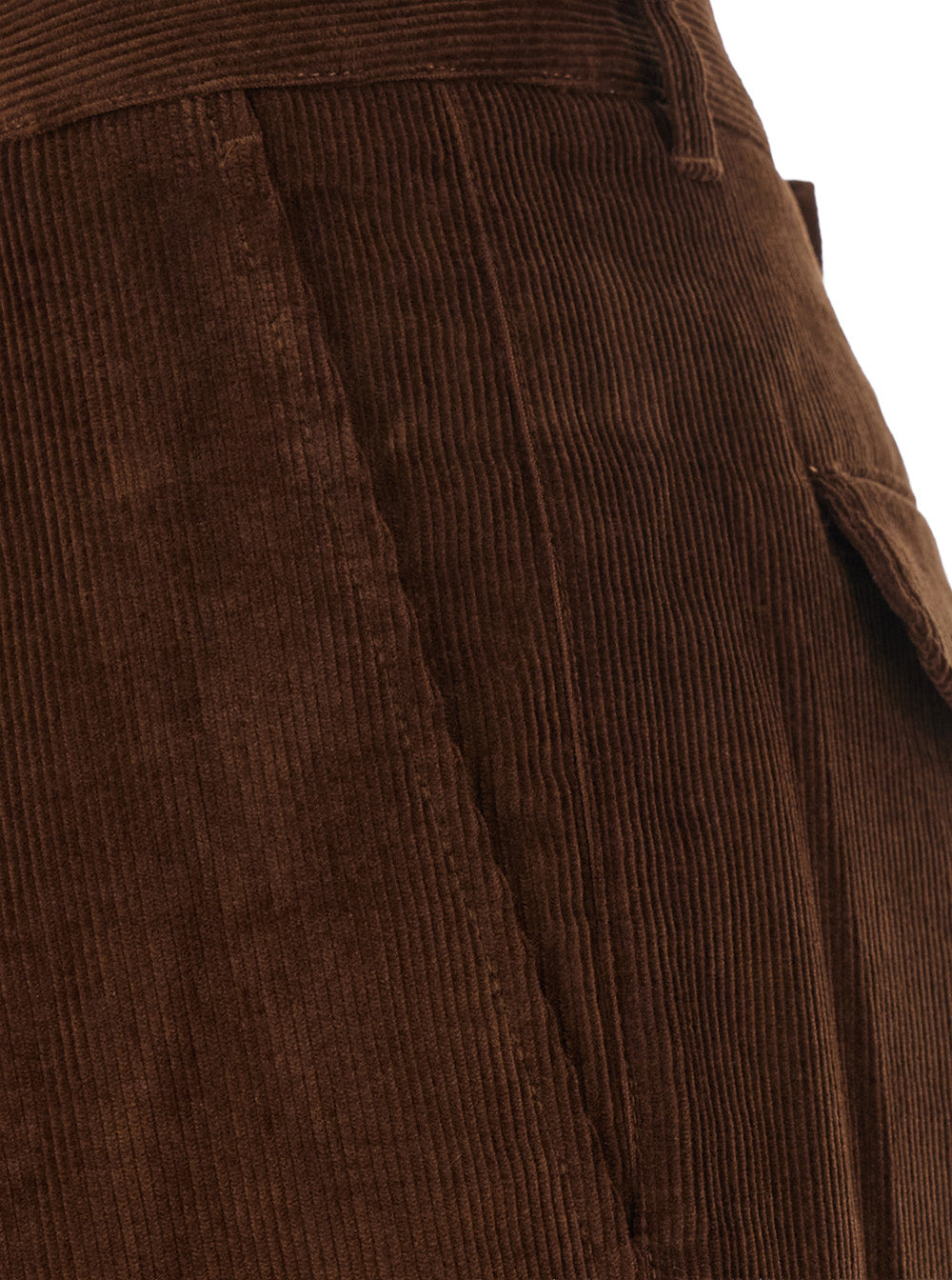 Ami Paris Men Brown Pants With Button And Zip Closure In Corduroy For Men AMI PARIS