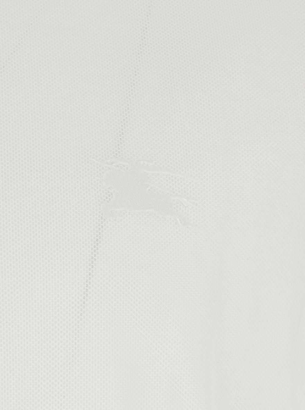 Burberry Men 'Eddie' White Polo Shirt With Classic Collar And Ekd Embroidery On The Front In Cotton For Men BURBERRY