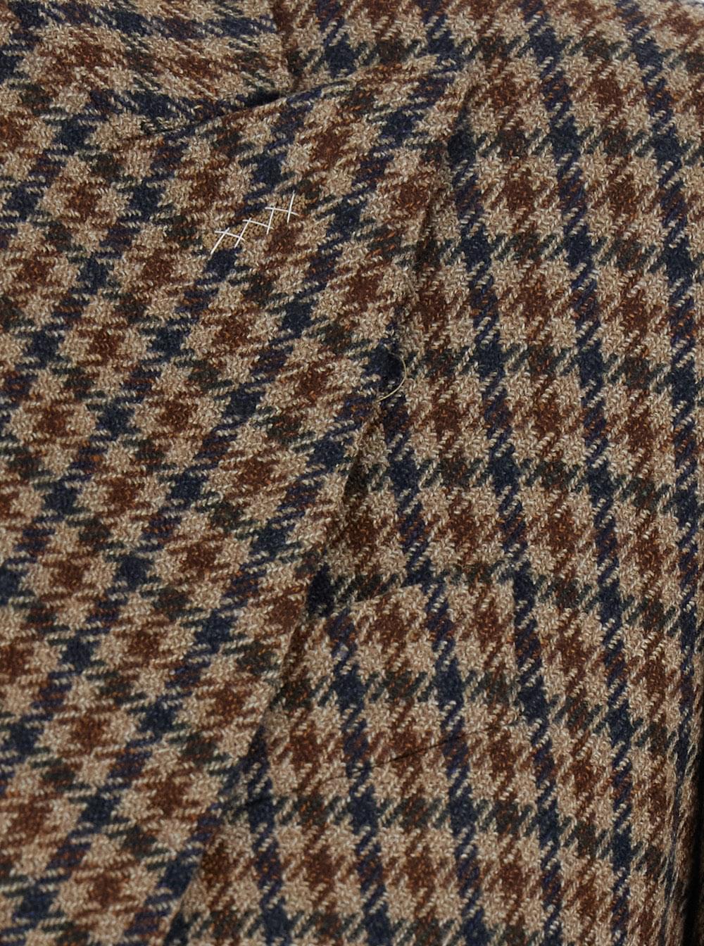 Max Mara Women 'Deserto' Brown Double-Breasted Jacket With Peak Revers And Check Motif In Wool For Women MAX MARA