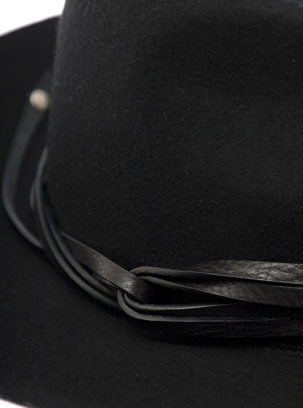 Golden Goose Women Black Wool Felt Fedora Hat With Black Leather Straps For Men GOLDEN GOOSE