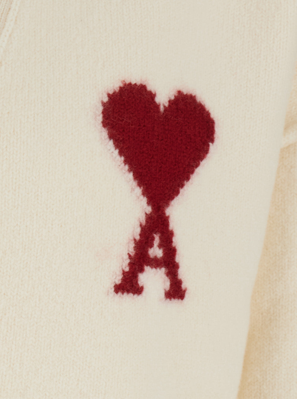 Ami Paris Men V Neck Cardigan With Ami De Coeur, In Knit, Black, Man AMI PARIS