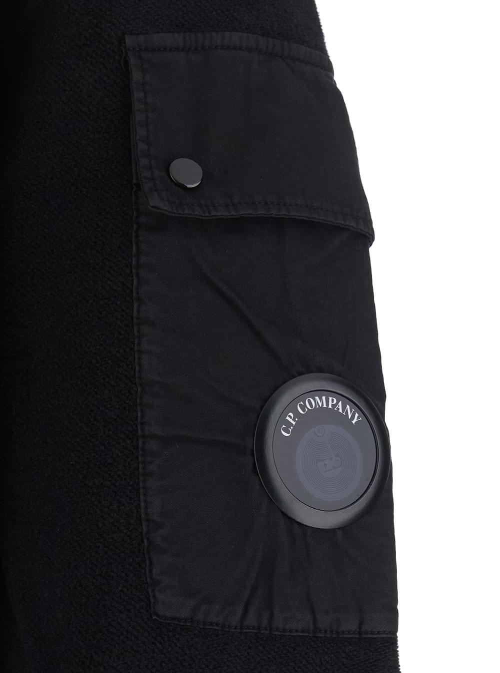 C.P. Company Men Sweatshirt With Round Neck And Long Sleeves In Tech Fabric Black Men C.P. COMPANY