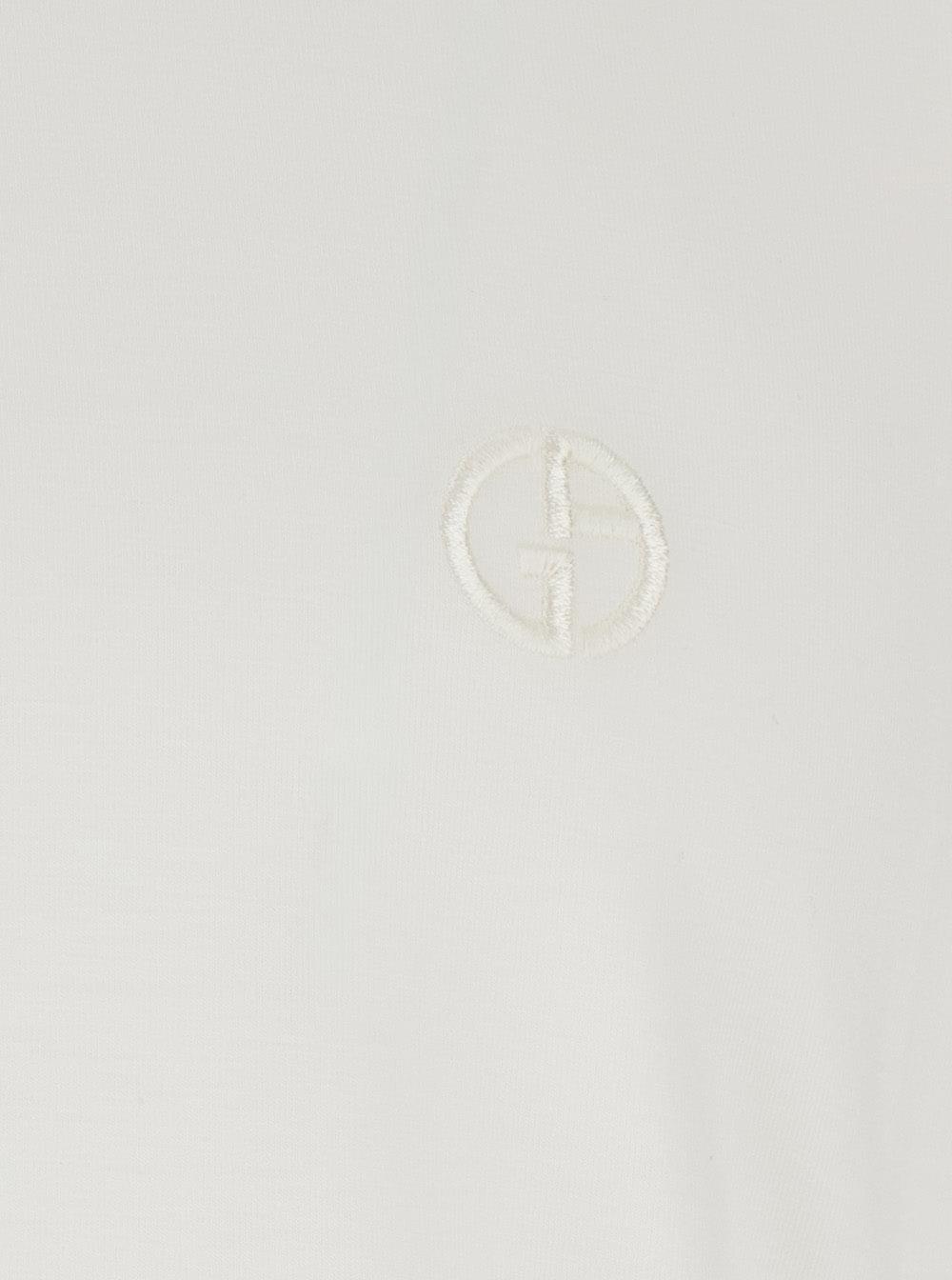 Giorgio Armani Men T-Shirt Jersey Bamboo Crew Neck With Chest Embroidery And Short Sleeves In White Men GIORGIO ARMANI