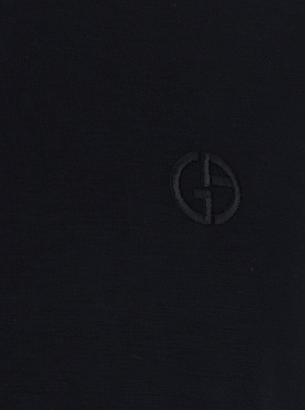 Giorgio Armani Men Crew Neck Bamboo Jersey T-Shirt With Chest Embroidery In Black For Men GIORGIO ARMANI