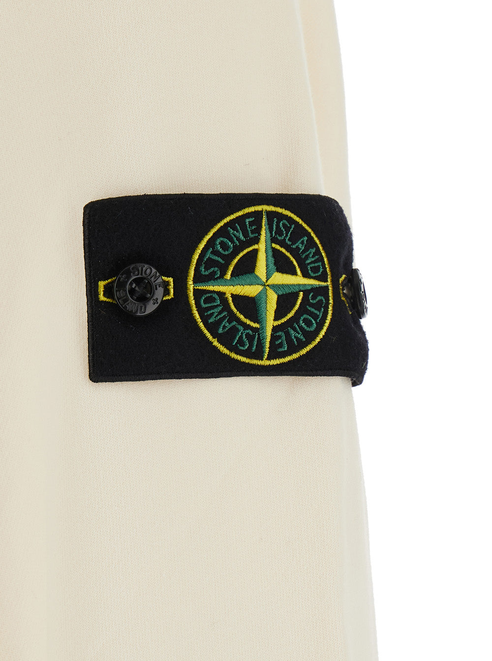 Stone Island Men Summer Sweatshirt With Crew Neck, Long Sleeves, Logo Patch, White, Man STONE ISLAND