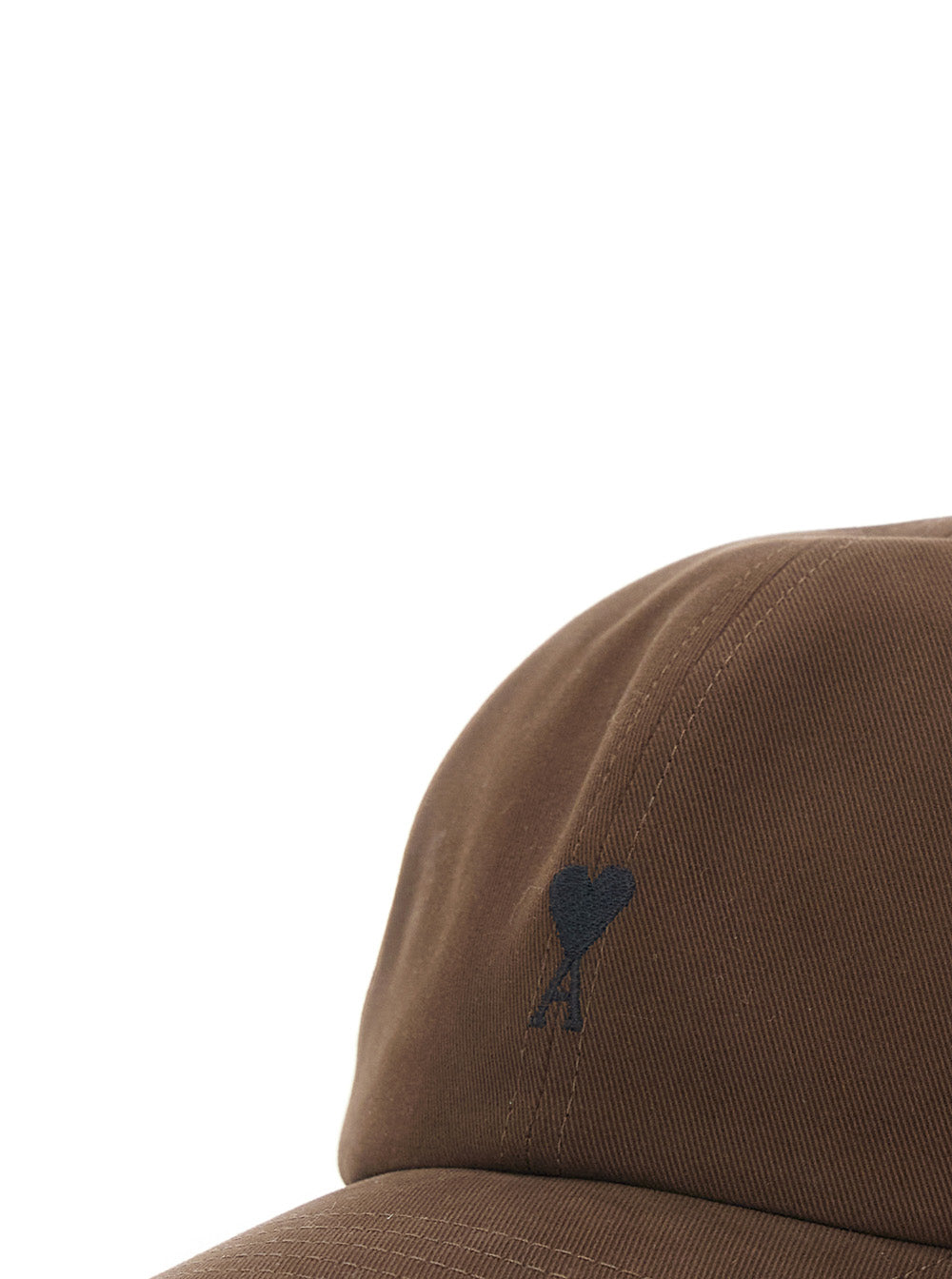 Ami Paris Men Quota Hat With Ami De Coeur Embroidery In Tech Fabric Brown Unisex AMI PARIS