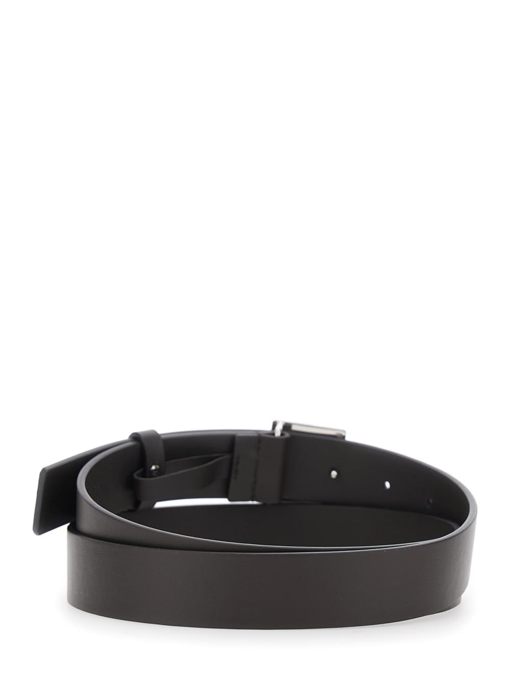 Fendi Men 3 Cm Pelle Ff Metal Silver FENDI