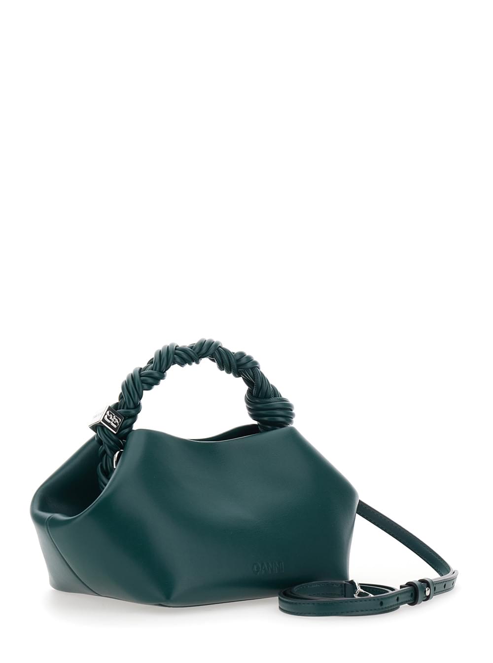 Ganni Women Handbag With Leather Details Green Women GANNI