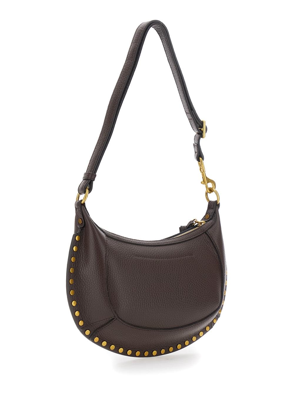Isabel Marant Women Crossbody Bag Oskan Moon-Gz With Leather Details And Logo, Brown, Woman ISABEL MARANT