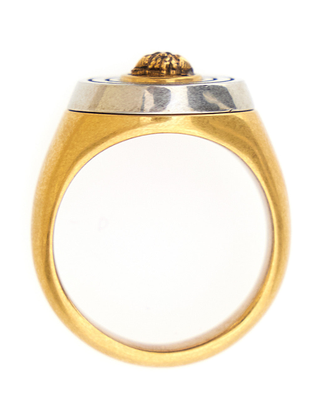Versace Men Ring With Medusa On Metallic Band For Women VERSACE